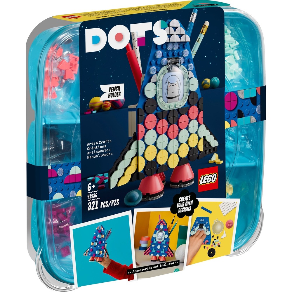 LEGO DOTS Pencil Holder 41936 Rocket Ship Arts and Crafts Building Set NEW